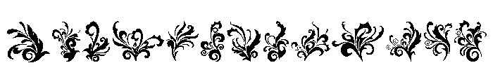 Floral Swirl Ornament Set FONT