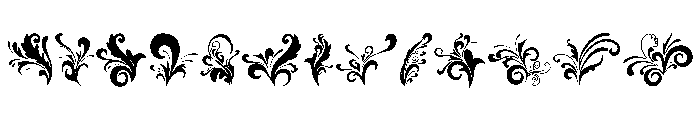 Floral Swirl Ornament Set Font LOWERCASE