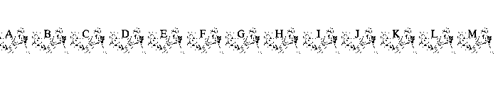 Floral Wedding Couple Font UPPERCASE
