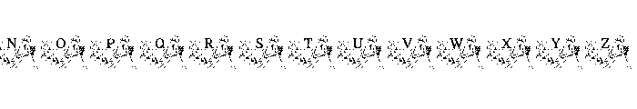 Floral Wedding Couple Font UPPERCASE