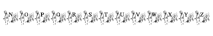 Floral Wedding Couple Font LOWERCASE