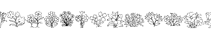 Floral line Font UPPERCASE