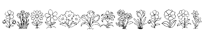 Floral line Font UPPERCASE