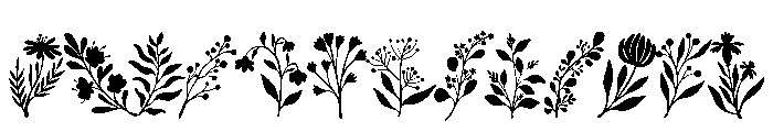 Flower Hand Drawn Font UPPERCASE