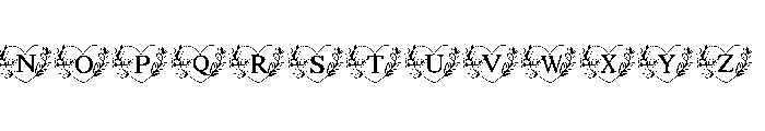 Flower hear Font UPPERCASE