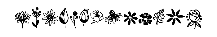 Flowers Leaf Font LOWERCASE