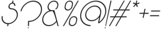 Flexing Thin Italic otf (100) Font OTHER CHARS