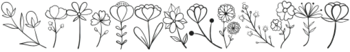 Flower Doodle Regular otf (400) Font UPPERCASE
