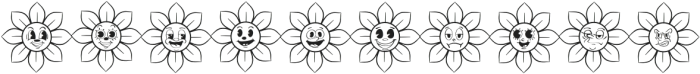 Flower Retro Regular otf (400) Font OTHER CHARS