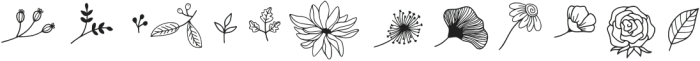 FlowerandLeafDoodle otf (400) Font LOWERCASE