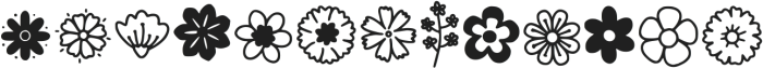 Flowery Illustration Regular otf (400) Font LOWERCASE