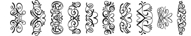 Flourish Font - 60 Hand Drawn Ornament Swooshes Font OTHER CHARS