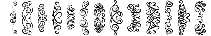 Flourish Font - 60 Hand Drawn Ornament Swooshes Font UPPERCASE