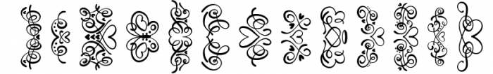 Flourish Font - 60 Hand Drawn Ornament Swooshes Font LOWERCASE
