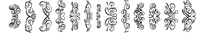 Flourish Font - 60 Hand Drawn Ornament Swooshes Font LOWERCASE