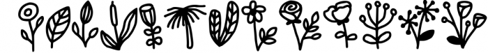 Flower Doodle Dingbat Font LOWERCASE