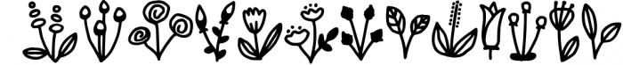 Flower Doodle Dingbat Font LOWERCASE