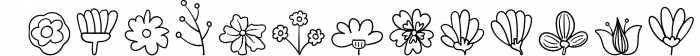Flower Doodles - Dingbats Font Font UPPERCASE