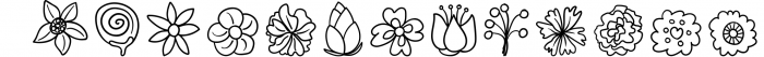 Flower Doodles - Dingbats Font Font UPPERCASE