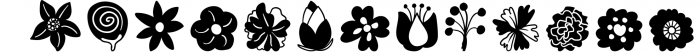 Flower Doodles - Dingbats Font Font LOWERCASE