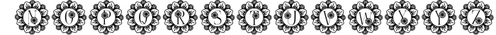 Flower Mandala Monogram Font Font UPPERCASE
