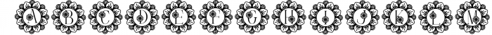 Flower Mandala Monogram Font Font LOWERCASE