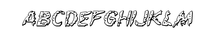 Flesh-Eating Comic 3D Italic Font LOWERCASE