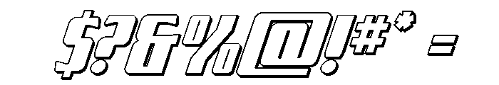 Flight Legion 3D Italic Font OTHER CHARS