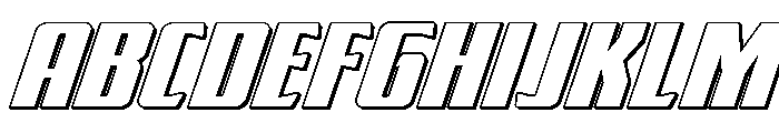 Flight Legion 3D Italic Font UPPERCASE