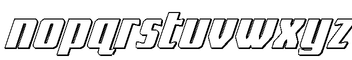 Flight Legion 3D Italic Font LOWERCASE