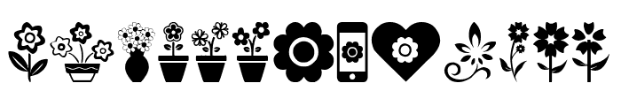 Flower Icons Font LOWERCASE