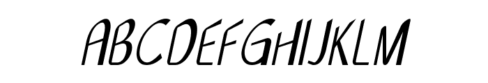 Flush-Italic Font UPPERCASE