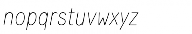 Flacon Thin Italic Font LOWERCASE