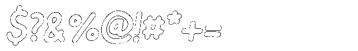 Flamingo Sunset Rough Outline Italic Font OTHER CHARS