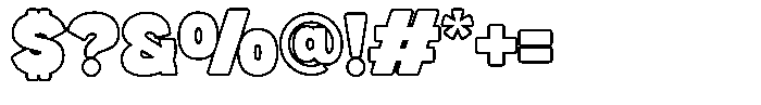 Flanky Outline Font OTHER CHARS