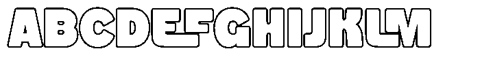Flanky Outline Font UPPERCASE