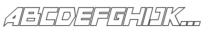Flasty Outline Slant Font UPPERCASE