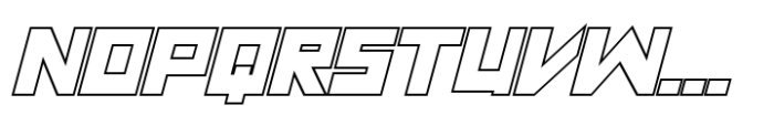 Flasty Outline Slant Font UPPERCASE