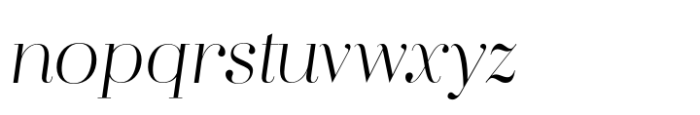 Flatline Serif Extra Light Italic Font LOWERCASE