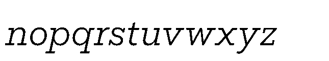 Flink Slab Cnd Book Italic Font LOWERCASE