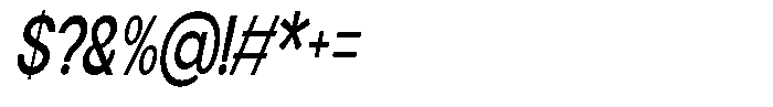 Flova Bold Compressed Italic Font OTHER CHARS