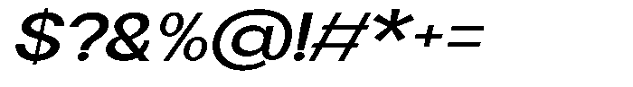 Flova Bold Extended Italic Font OTHER CHARS