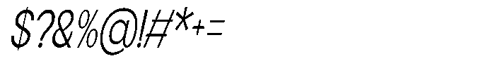 Flova Compressed Italic Font OTHER CHARS