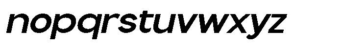Flova Extra Bold Expanded Italic Font LOWERCASE