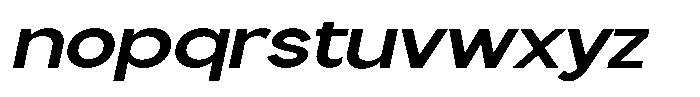 Flova Extra Bold Extended Italic Font LOWERCASE