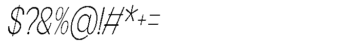 Flova Extra Light Compressed Italic Font OTHER CHARS