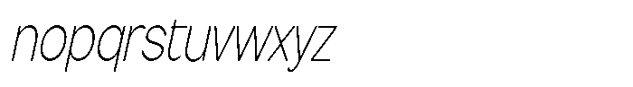 Flova Extra Light Compressed Italic Font LOWERCASE