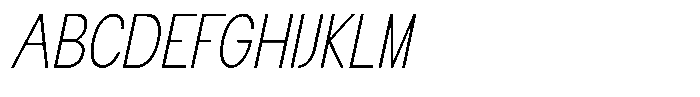 Flova Extra Light Condensed Italic Font UPPERCASE