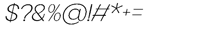 Flova Extra Light Expanded Italic Font OTHER CHARS