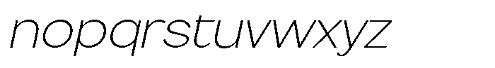 Flova Extra Light Expanded Italic Font LOWERCASE
